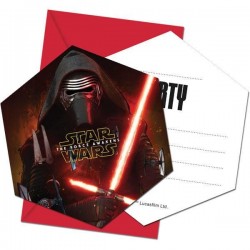 6 Convites com Envelope Star Wars