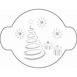 Stencil Topo de Bolo Árvore Natal