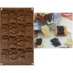 Molde Silicone Medalhas de Chocolate Motivos"IN lOVE"