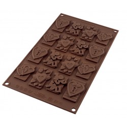 Molde Silicone Medalhas de Chocolate Motivos"IN lOVE"