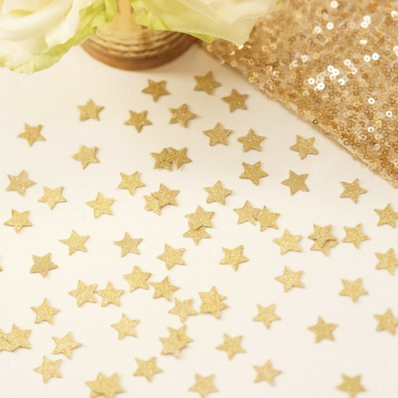 Confetis Glitter Estrelas Douradas