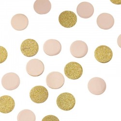 Confetis Glitter Bolinhas Douradas e Rosa 