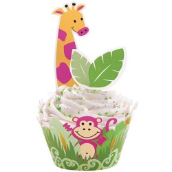 Wilton Cupcake Wraps e Toppers Animais Selva