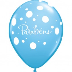 Balão Azul Impressão Parabéns***