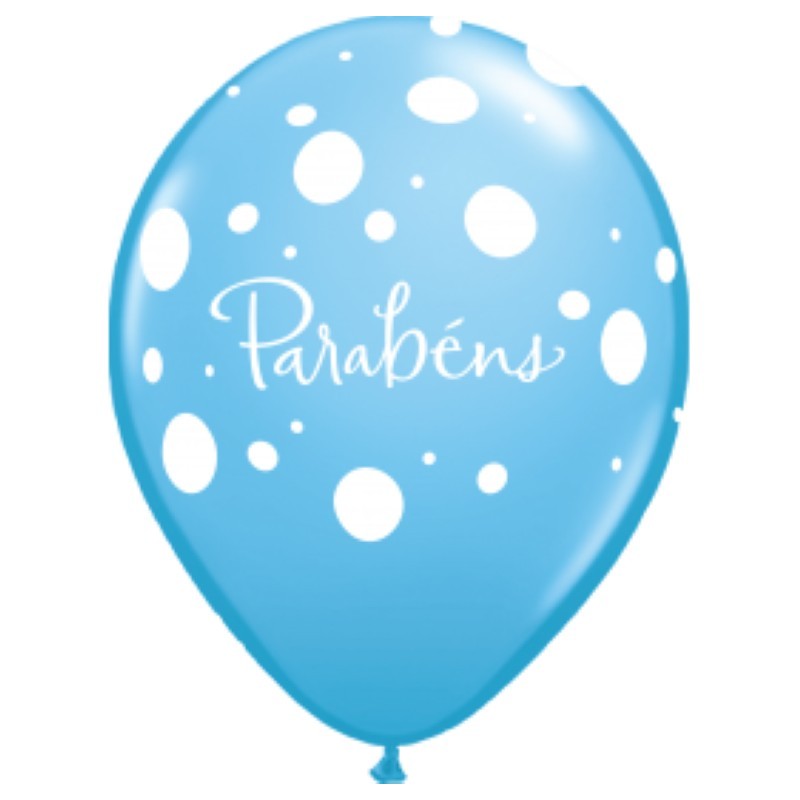 Balão Azul Impressão Parabéns***