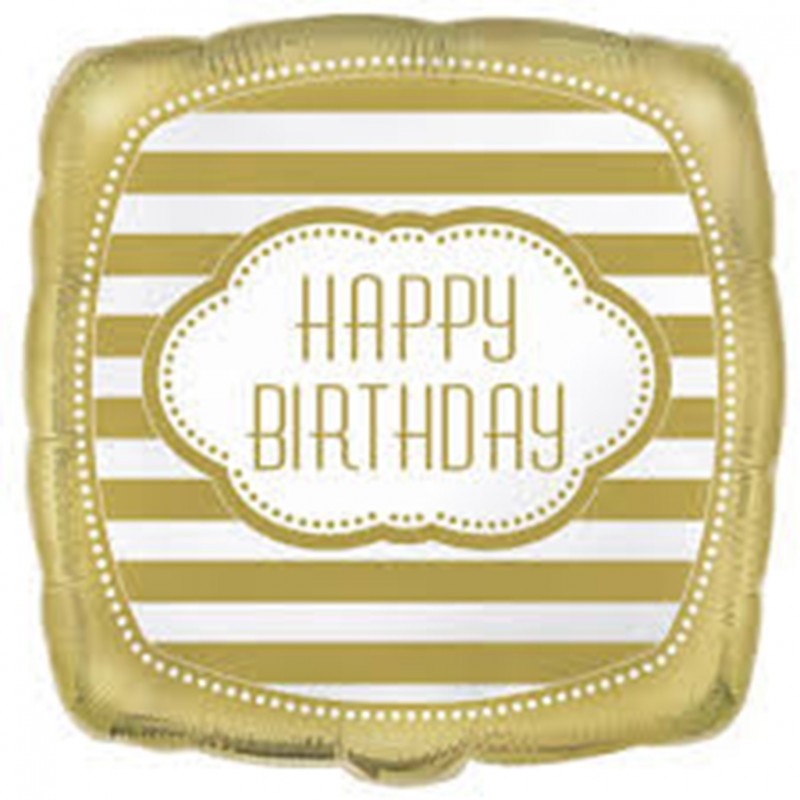 Balão Foil Quadrado Happy Birthday