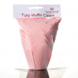 Pack 50 Invólucros Tulipa Rosa para Muffins