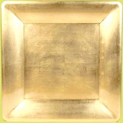 Pratos Quadrados Dourados 19 cms