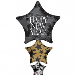 Balão Foil Estrelas Happy New Year