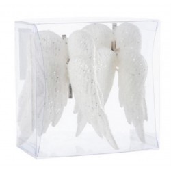 Asas de Anjo Brancas com Glitter 10 cms
