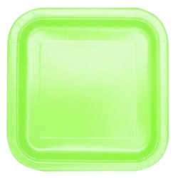 Pratos Quadrados Verde Maçã 22 cms