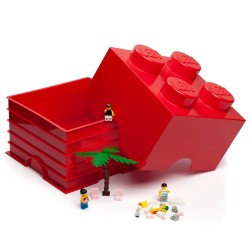 Caixa de Mesa ou Arrumação grande LEGO 4 PINS Vermelha