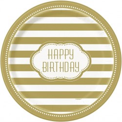 Prato Dourado Happy Birthday
