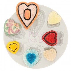 Molde Silicone Patterned Hearts