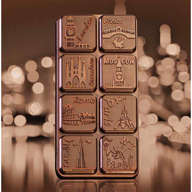 Molde Tablete Chocolate Cidades