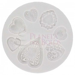 Molde Silicone Patterned Hearts