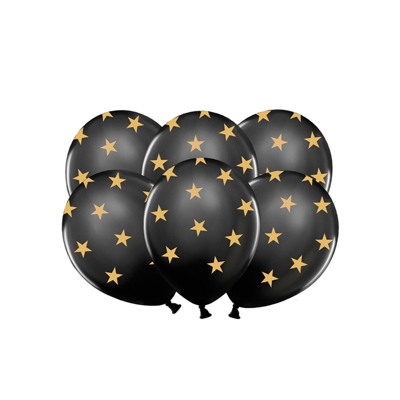 Balões Pretos  Estrelas Douradas