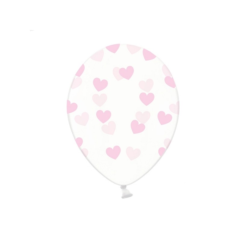 Balões Transparentes com Corações Rosa