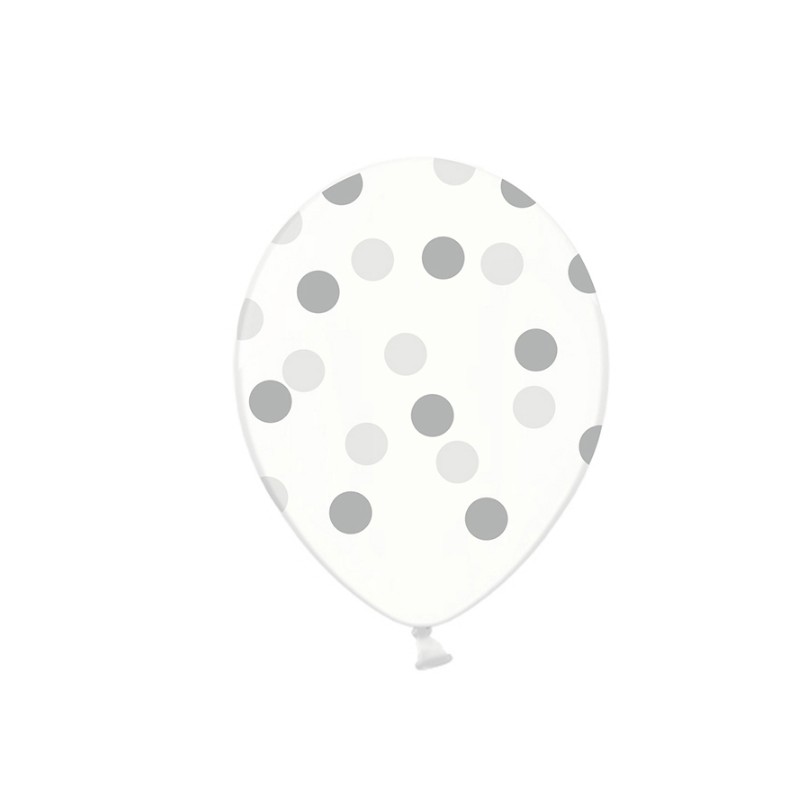 Balões Transparentes Bolinhas Prateadas