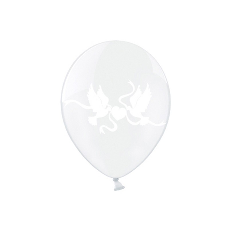 Balões Transparentes com Pombas Brancas