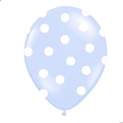 Balões Baby Blue Bolinhas Brancas