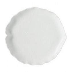 Prato Cerâmica Folha Branca