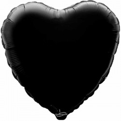 Balão Foil Coração Preto 45 cms