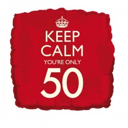 Balão foil "Keep Calm You're only 50"