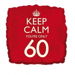 Balão foil "Keep Calm You're only 60"