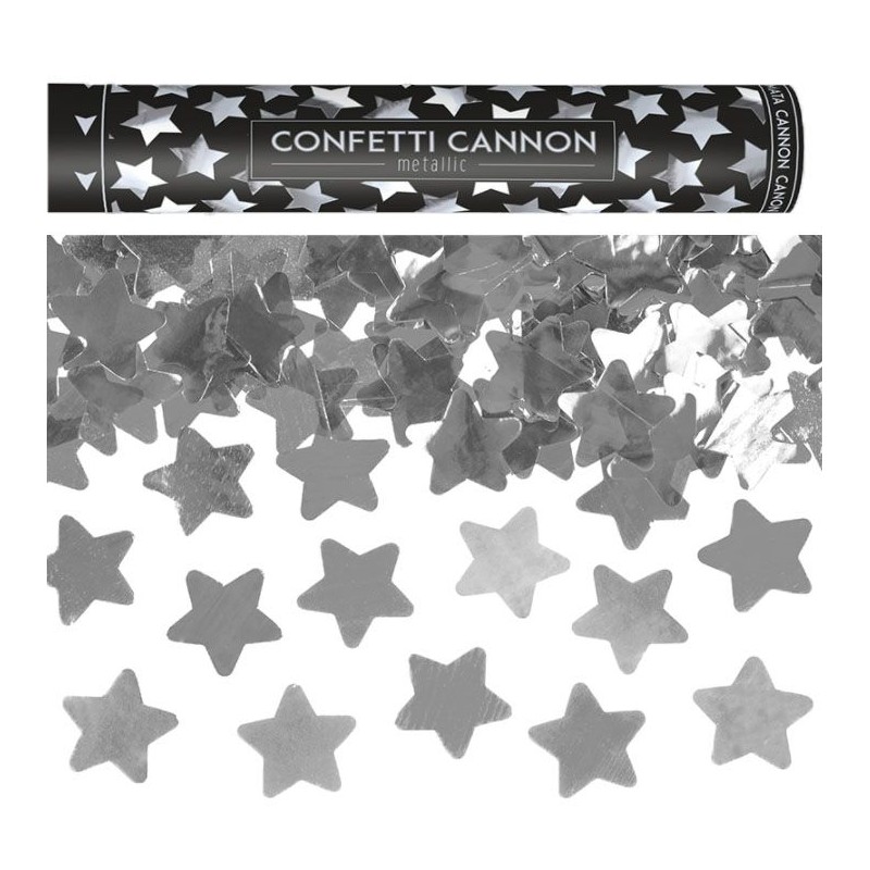 Canhão de Confetis 40 cms Estrelas Douradas
