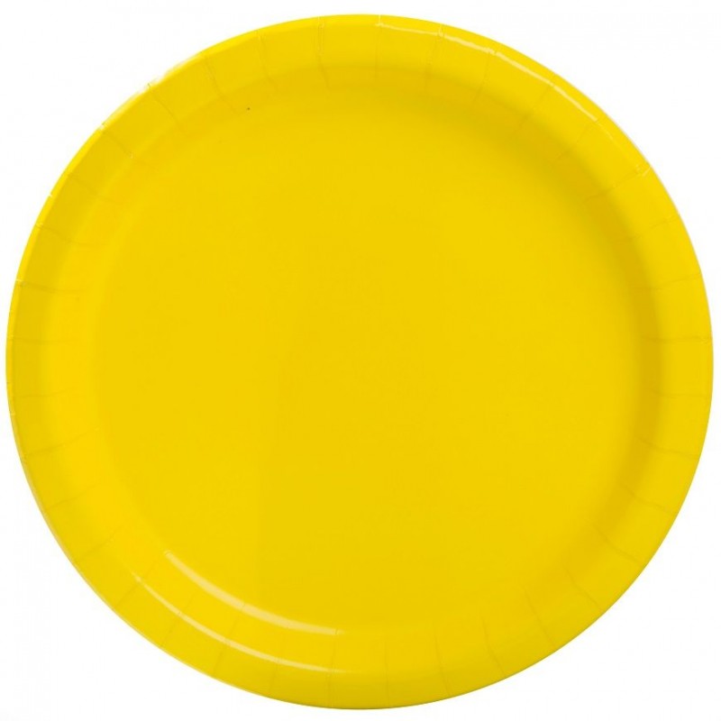 Pratos Amarelo Neon 22 cms