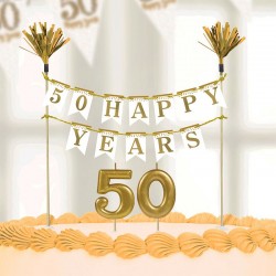 Topper Dourado Comemorativo 50 anos