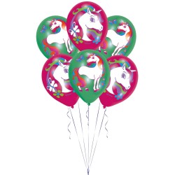 6 Balões Unicórnios 30 cms