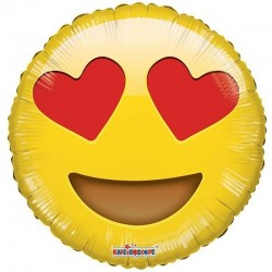 Balão Foil Emoji Sorridente Apaixonado