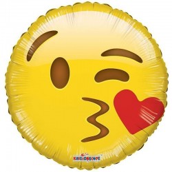 Balão Foil Emoji Sorridente Kiss