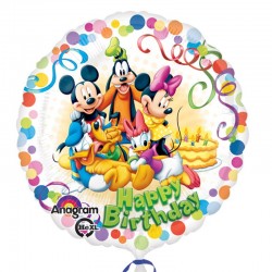 Balão Foil Happy Birthday Mickey e os Amigos