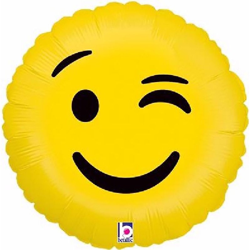Balão Foil Emoji Piscadela
