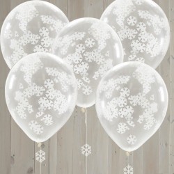 Balões Confetis Flocos de Neve