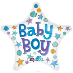 Balão Estrela Foil Baby Boy 46 cms
