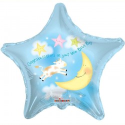 Balão Estrela Foil Baby Azul
