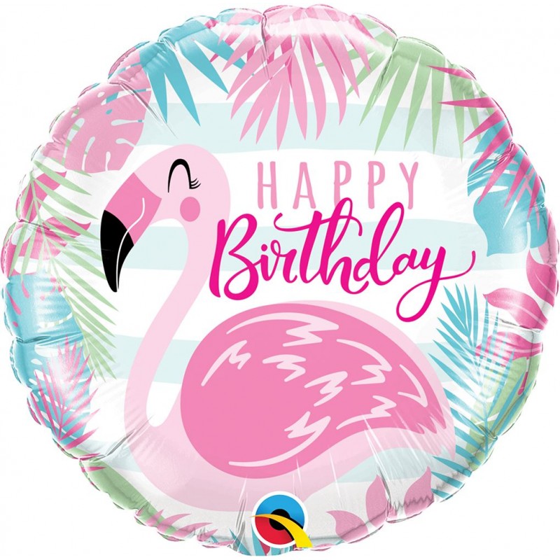 Balão Foil Flamingo Happy Birthday