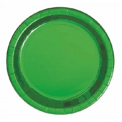 8 Pratos Pequenos Verde Foil