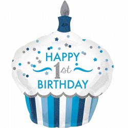 Balão Cup Cake 1º Aniversário Rapaz