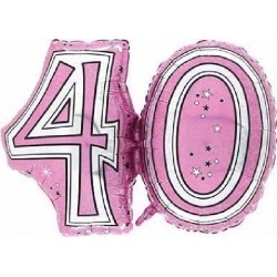 Balão Foil 40º Aniversário Rosa