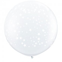 Balão 90 cms transparente estrelas