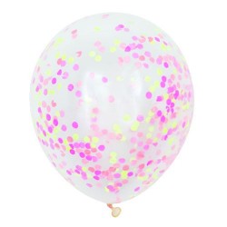 6 Balões Confetis Néon