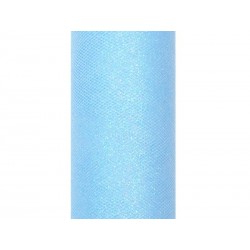 Rolo Tule Azul Claro com Glitter