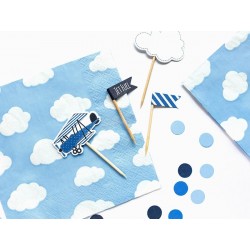 Guardanapos Azuis com Nuvens Brancas