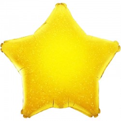 Balão Foil Estrela Dourada Holográfica