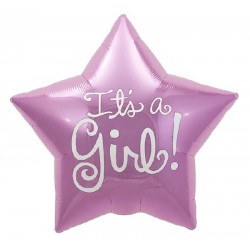 Balão Foil Estrela Rosa " It´s a Girl"